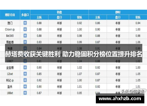 赫塔费收获关键胜利 助力稳固积分榜位置提升排名